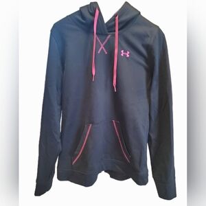Under Armour Black and Pink Relaxed Fleece Sweatshirt